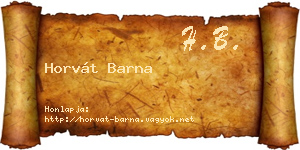 Horvát Barna névjegykártya